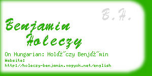 benjamin holeczy business card
